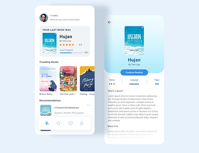 e-Book - Mobile App Concept app blue book design e book simple ui ux