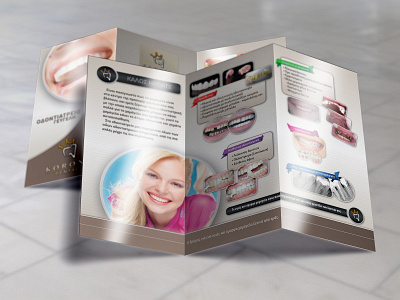 Trifold flyer design KORONA Dental branding design flyer flyer design trifold flyer