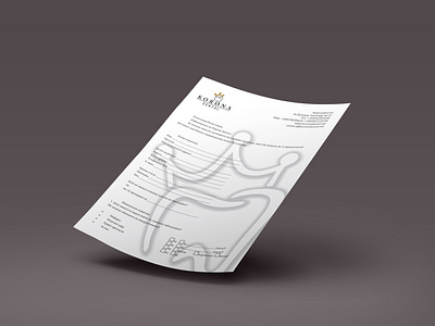 Memo design KORONA Dental branding document design