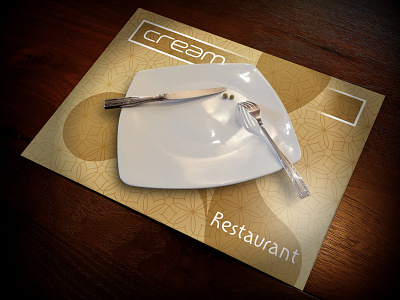 Plate-mat design "CREAM Restaurant" branding design illustration vector vector graphic