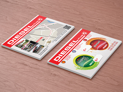 A5 landscape double-side flyer design "DIESEL PLUS" branding design flyer flyer design illustration vector vector graphic