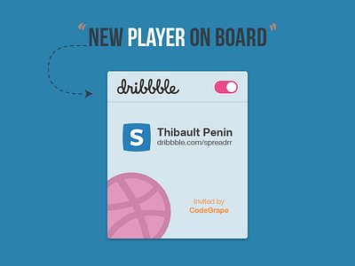 New Player On Board dribbble card first shot invite new player