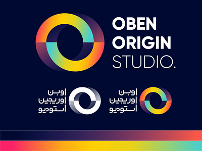 Oben Origin Studio artwork branding design flat icon logo minimal service typography vector