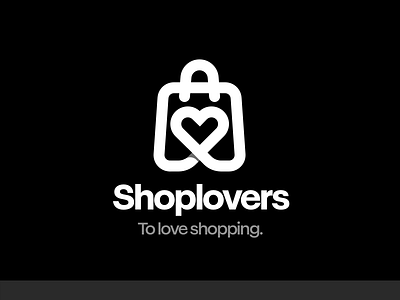 Shoplovers – Shopping app design illustration line logo logodesign minimal shop shopify shopping shopping cart typography vector white