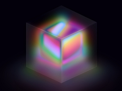 Holographic Liquid Experiment 3d box graphic holographic illustration liquid sketch