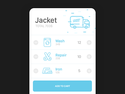 Laundry Application - Service Select application icons laundry service