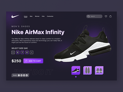 Nike Landing Page Concept graphic design just do it landing page nike shoes ui web web design