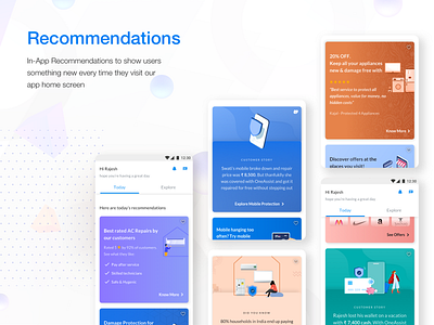 In-App Recommendations design illustration recommendations
