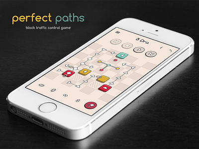 Perfect Paths arrows blocks checkerboard game ios iphone wood
