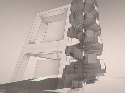 Staircase and Cubes edge detection realtime rendering ssao unity3d