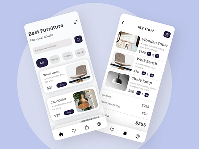 Furniture App app design designapp furniture graphic design light minimalist ui uidesign uiux