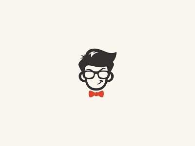 Men Face with glasses and tie logo