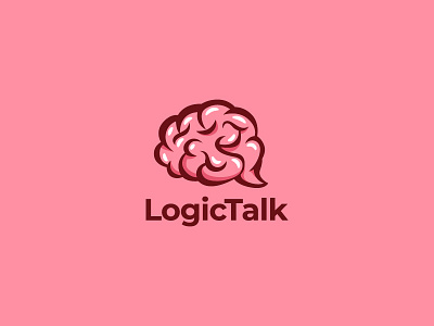 Brain with chat bubble logo app brain chat cute icon icon app logic logical logo message messager talk