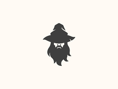 Warlock Wizard logo #2 beard hat head logo magic mascot warlock wizard