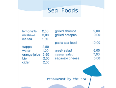Menu idea design food grafik design menu sea