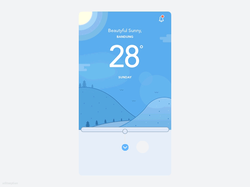 Weather Interactive App adit septian animation app clean destination do flat food task to travel weather