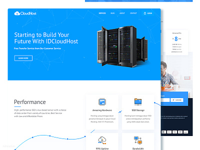 Web Hosting Provider Homepage adit septian banner blue clean design homepage hosting web