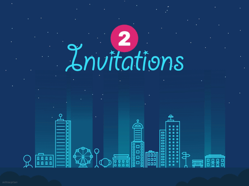 2x Dribbble Invites adit adit septian fireworks gif invitation invite new septian ticket year