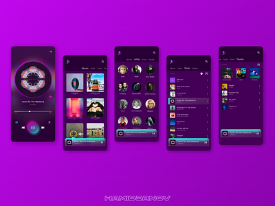 Purple Music Player app app app design music app music player music uiux pink music player purple music player ui ui design ux