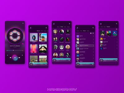 Purple Music Player app app app design music app music player music uiux pink music player purple music player ui ui design ux