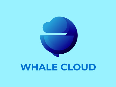 Whale Cloud Logo app brand book branding business design design thinking graphic design icon illustration logo minimalist logo startup typography ui unique logo ux vector