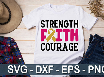 Strength faith courage SVG camp tee