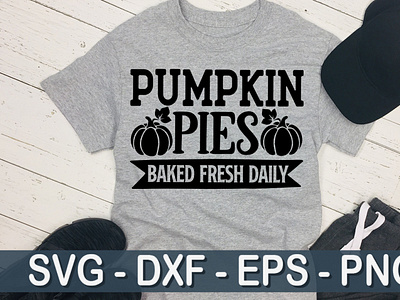 Pumpkin pies baked fresh daily SVG