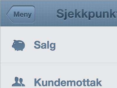 Mobile web-app - main menu