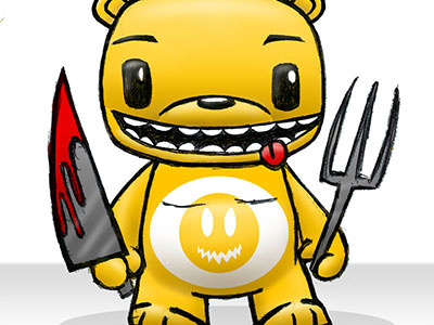 Cannibalbear bear cannibal care bear illustration om nom nom