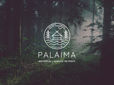 Palaima | Logo Design branding camping chalet forest forest logo lake lithuania lithuanian logo logo design old fashion old style park resort swiss design vector vilnius vintage badge vintage design vintage logo