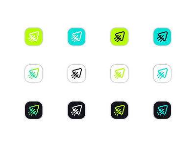FlyPlay | Icon Design app design branding gradient color green logo holidays icon icon design icon set iconography italy lithuania logo logo design mobile app startup branding startup logo travel agency vacation vilnius
