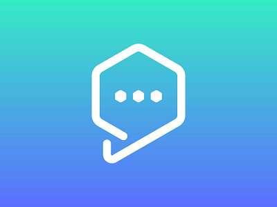 Hexachat | Icon concept app app design balloon blue blue and white branding chat chat app gradient color gradient icon hexagon hexagon logo icon icon design logo logo design talk talk bubble vector violet