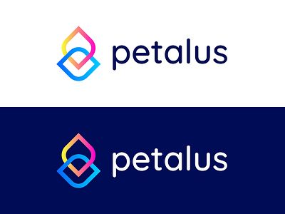 Petalus | Logo Design banking app blue branding business logo digital digital design flowers gradient color graphic design icon icon design lithuania logo logo design money app money transfer petals startup branding startup logo vector