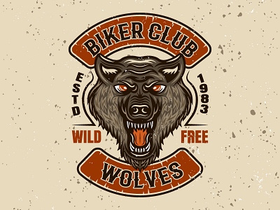 Wolves biker club emblem