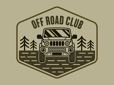 Off road club vector vintage emblem