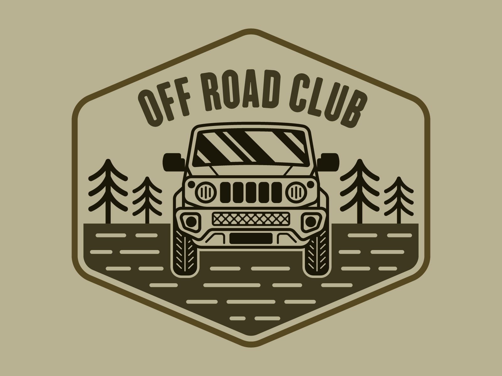 Off road club vector vintage emblem by Flat_Enot on Dribbble