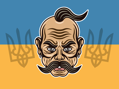 Cossack with mustache vector colorful illustration art artwork cartoon character cossack culture design drawing folk illustration independence kozak logo mascot mustache patriotic ukraine ukrainian vector warrior