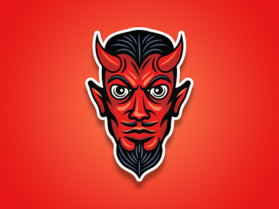 Devil Head art biker cartoon character demon demonic design devil drawing face head hell horned illustration illustrator lucifer mascot satan sticker vector