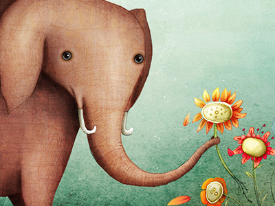 Mouse and Elephant cover cover ebook elephant flowers illustration