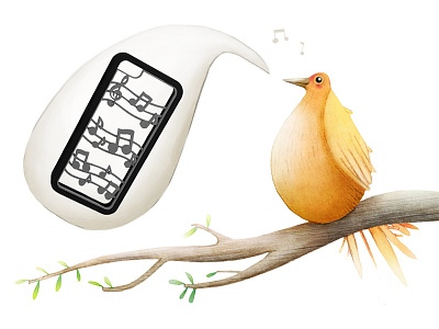 Free as a bird bird character illustration iphone music smartphone