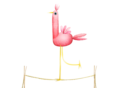 Bouncy bird animal animation bird bouncing flamingo flying gif illustration jumping