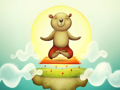 Breathe in breathe out bear animation bear character character design gif illustration loop looping meditation