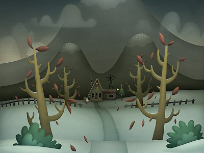 Game Intro christmas game game design game intro house indie game intro mountains trees