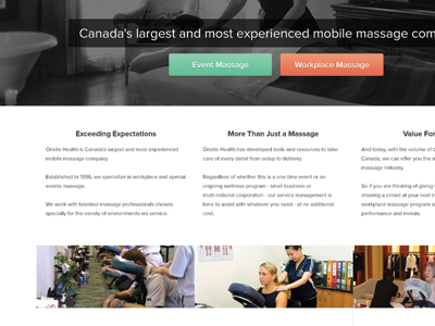 Onsite Health layout massage web website wordpress