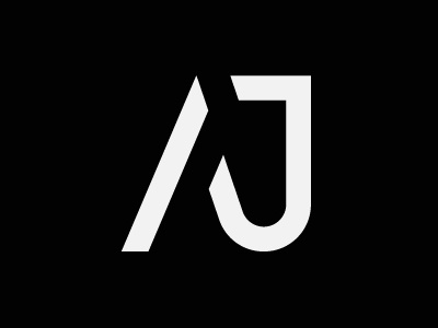 Aqil Jamshad Logo aj black and white branding cool creative design logo minimal personal typography