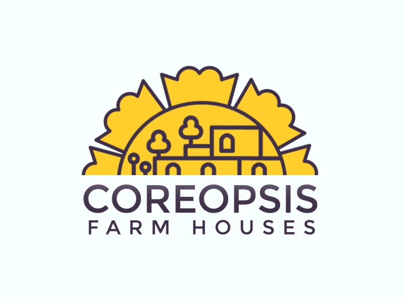 Coreopsis Logo animation branding creative farm house illustration logo minimal