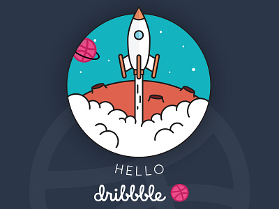 Lets Fly! debut firts hello illustration rocket space