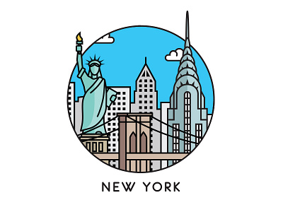 A little bit of NYC brooklyn chrysler city illustration liberty new york nyc