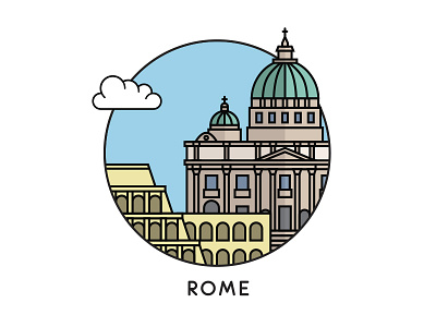 Rome coliseum illustration italy rome vatican vector