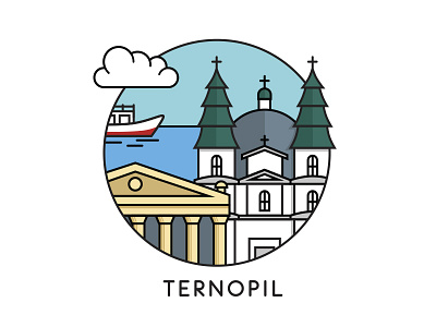Ternopil church city line ternopil